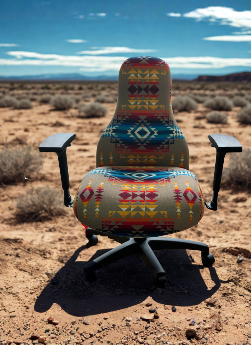 Made In Oregon | Seats of Art | RFM Seating collaboration with Frazier Office supply | USA Built | Oregon Manufactured office chairs with Pendleton Fabric upholstery